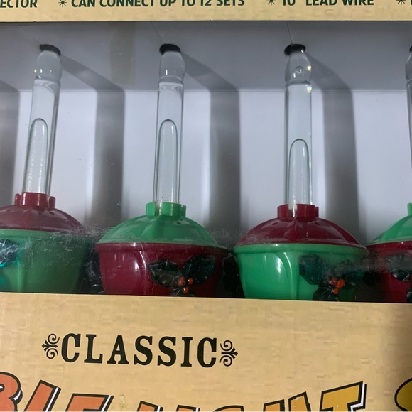 Kurt S Adler Classic 7 Bubble Light Set String Holly Indoor Outdoor Tree Lights - Picture 5 of 9